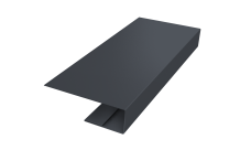 J-Профиль 12мм Grand Line 0,45 Drap ТХ двухсторонний RAL 7024 мокрый асфальт (2м)