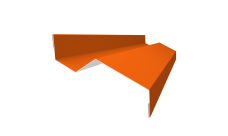 Планка примыкания внакладку 25х17х35х17 Grand Line 0,45 PE с пленкой RAL 2004 оранжевый (2м)