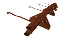 Снегозадержатель трубчатый для керамической/натуральной черепицы RAL 3009 3м (профиль до 50мм)