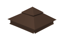 Колпак на столб двойной 390х390мм 0,5 PE с пленкой RAL 8017 шоколад