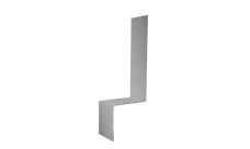 Планка примыкание боковое фальц 0,45 PE с пленкой RAL 9006 бело-алюминиевый (2м)
