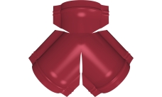 Тройник Y конька полукруглого Grand Line 0,45 PE с пленкой RAL 3003 рубиново-красный