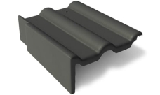 Боковая цементно-песчаная черепица Braas Франкфуртская левая, черный