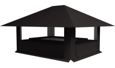 Дымник на трубу 520х390мм 0,45 Drap TX с пленкой RR 32 темно-коричневый