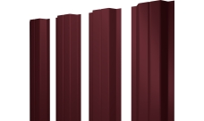 Штакетник П-образный A с прямым резом Grand Line 0,45 Drap TX RAL 3005 красное вино
