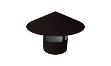 Дымник на трубу круглый d120 0,5 Satin с пленкой RAL 9005 черный