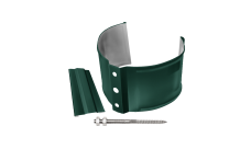 Хомут трубы металлический на камень Grand Line ПВХ зелёный (RAL 6005)