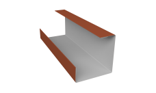 Планка угла внутреннего составная нижняя 0,5 Satin с пленкой RAL 8004 терракота (2м)