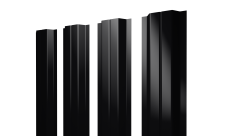 Штакетник П-образный A с прямым резом Grand Line 0,5 Velur X RAL 9005 черный