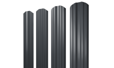 Штакетник Твин фигурный Grand Line 0,5 Сатин матовый ТХ RAL 7024 мокрый асфальт
