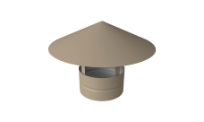 Дымник на трубу круглый d180 0,5 Satin с пленкой RAL 1015 светлая слоновая кость