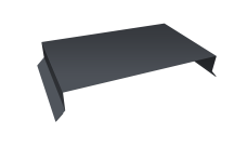 Парапетная крышка прямая 390мм 0,45 PE-Double с пленкой RAL 7024 мокрый асфальт (3м)