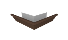 Угол желоба со сварным швом внешний Vortex Lite 130мм RAL 8017 шоколад