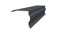 Планка торцевая фигурная 100х85 Grand Line 0,5 PurLite Matt RAL 7024 мокрый асфальт (2м)