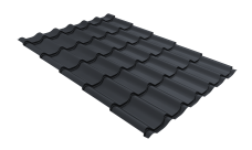 Металлочерепица Классик ("Classic") v01 0,5 PurPro Matt 275 RAL 7024 мокрый асфальт