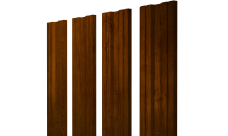 Штакетник Твин с прямым резом Grand Line 0,45 Принт Премиум двухсторонний Golden Wood Intense F