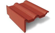 Боковая цементно-песчаная черепица Braas Франкфуртская левая, вишня