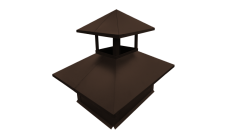 Дымник на трубу двойной с сеткой 1555х510мм 0,45 Drap с пленкой RAL 8017 шоколад