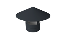 Дымник на трубу круглый d250 0,45 Drap ST с пленкой RAL 7024 мокрый асфальт