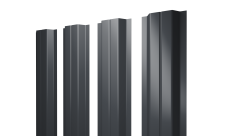 Штакетник П-образный A с прямым резом Grand Line 0,45 Drap-double TX RAL 7024 мокрый асфальт