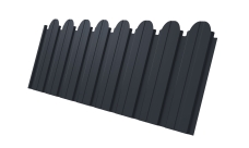 Профнастил C10B фигурный Grand Line 0,45 PE-Double RAL 7024 мокрый асфальт