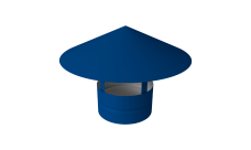 Дымник на трубу круглый d115 0,5 Satin с пленкой RAL 5005 сигнальный синий