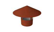 Дымник на трубу круглый d180 0,5 Satin с пленкой RAL 8004 терракота