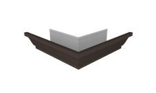 Угол желоба со сварным швом наружный Vortex Lite 130мм RR 32 темно-коричневый