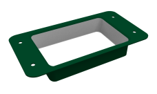 Воронка врезная прямоугольная Vortex Lite PE RAL 6005 зеленый мох