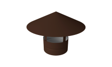 Дымник на трубу круглый d180 0,5 Satin с пленкой RAL 8017 шоколад