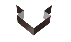 Угол внешний симметричный фибросайдинга Grand Line 0,5 Satin с пленкой RAL 8017 шоколад (3м)