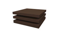 Колпак на столб плоский елка 390х390мм 0,45 PE с пленкой RAL 8017 шоколад