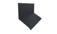 Планка примыкание верхнее к стене фальц Grand Line 150х130х20 0,5 Velur X RAL 7024 мокрый асфальт (3м)