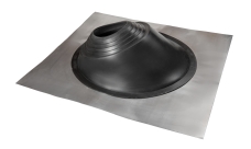 Проходной элемент (мастер флеш) угловой №3.1 (280-460мм) +185 EPDM (металлический неокрашенный фланец) черный