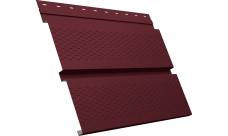 Софит металлический Квадро Брус v01 Grand Line с перфорацией 0,45 PE с пленкой RAL 3005 красное вино