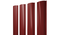 Штакетник Полукруглый Slim с прямым резом Grand Line 0,5 Satin RAL 3011 коричнево-красный