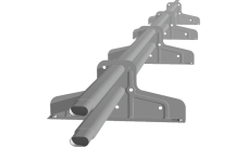 Снегозадержатель трубчатый для металлочерепицы, гибкой черепицы, профнастила Премиум d 45х25 RAL 9006 (3м) оцинкованный