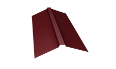 Планка конька прямоугольного 150х30х150 0,5 Satin с пленкой RAL 3005 красное вино (2м)