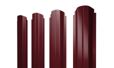 Штакетник П-образный A фигурный Grand Line 0,4 PE RAL 3005 красное вино