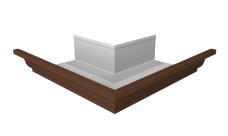 Угол желоба со сварным швом наружный Vortex Project 210мм RAL 8017 шоколад