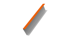 Декоративная накладка на столб универсальная 60х60 для забора жалюзи Grand Line 0,45 PE RAL 2004 оранжевый (1,8м)