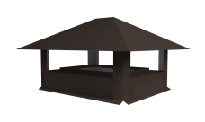 Дымник на трубу 520х390мм 0,5 GreenCoat Pural BT с пленкой RR 32 темно-коричневый (RAL 8019 серо-коричневый)