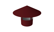 Дымник на трубу круглый d135 0,5 Satin с пленкой RAL 3005 красное вино