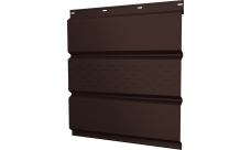 Софит металлический Классик v01 Grand Line центральная перфорация 0,45 Drap TwinColor с пленкой RAL 8017 шоколад