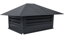 Дымник на трубу с жалюзи 520х390мм 0,45 Drap TX с пленкой RAL 7024 мокрый асфальт