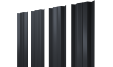 Штакетник М-образный B с прямым резом 0,45 PE RAL 7024 мокрый асфальт