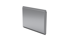 Кассета фасадная прямая открытого типа 1,2 мм с порошковым покрытием RAL 9006 бело-алюминиевый