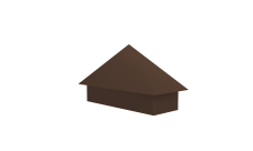 Колпак на полустолб для С20 0,5 PurPro Matt 275 с пленкой RAL 8017 шоколад