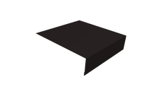 Планка околооконная простая 200х75 Grand Line 0,5 Satin Matt RAL 9005 черный (2м)