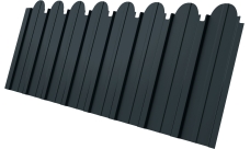 Профнастил C10A фигурный Grand Line 0,45 PE-Double RAL 7016 антрацитово-серый